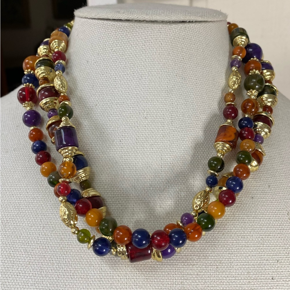 Unique and colorful multi strand necklace